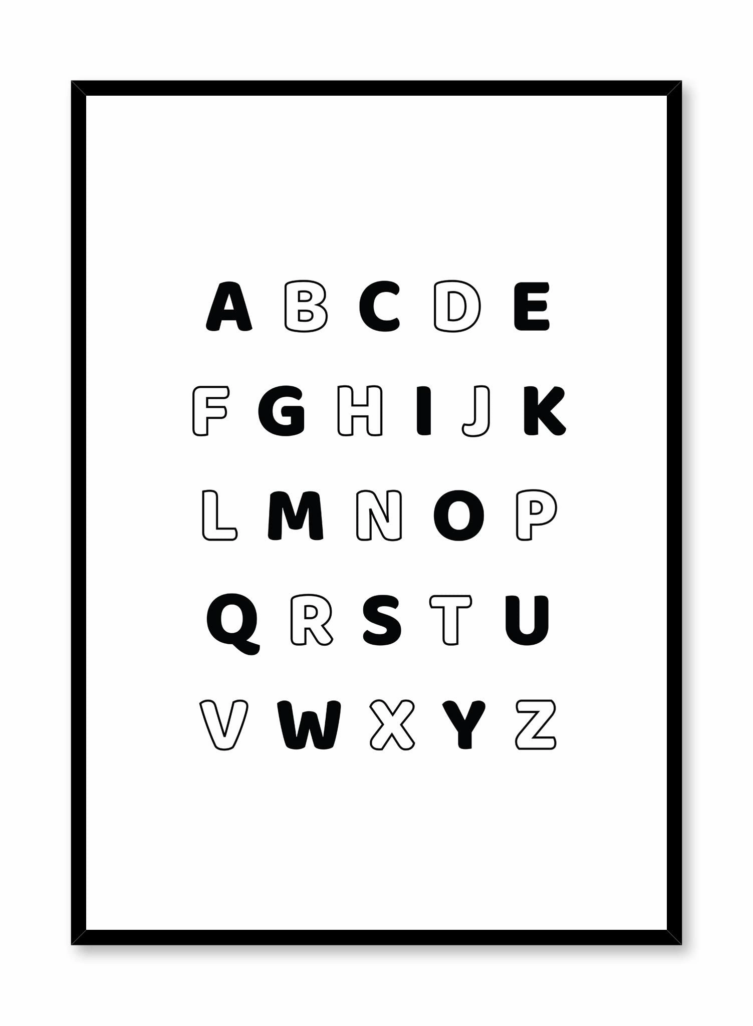 Alphabet in Black, Posterpop culture themed posters
