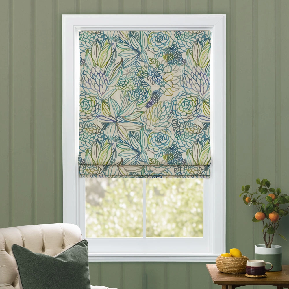 Althorp Printed Cotton Made to Measure Roman Blinds Capri
