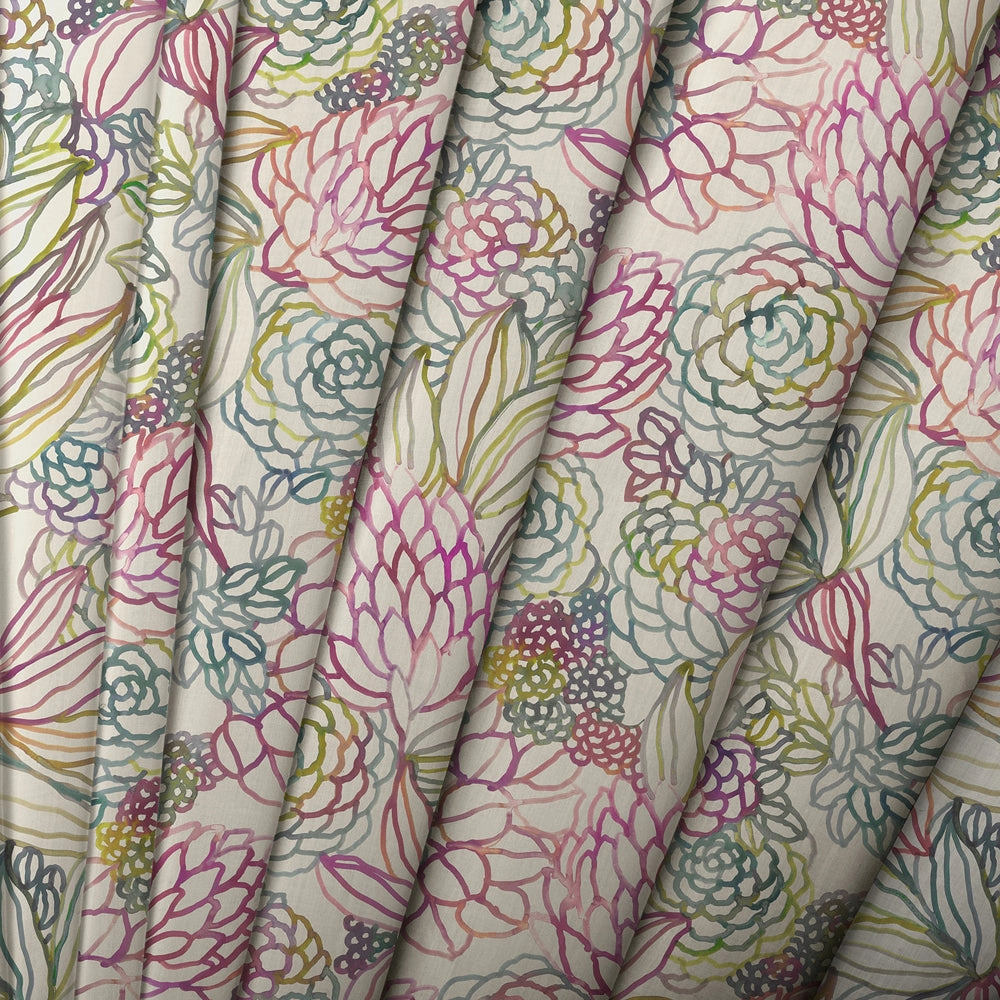 Althorp Printed Made to Measure Curtains Sorbet/Linen