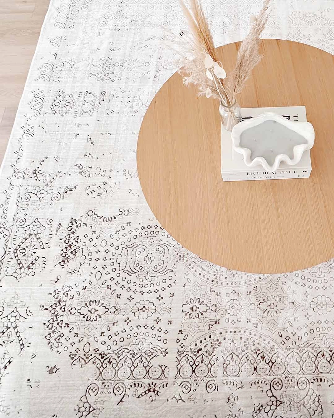 Amelia Cream Ivory and Brown Traditional Floral Rug *NO RETURNS UNLESS FAULTY