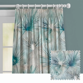 Amida Linen Printed Made to Measure Curtains Cobaltbedding sets ,throw blankets 