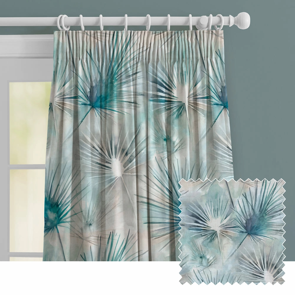 Amida Linen Printed Made to Measure Curtains Cobaltbedding sets ,throw blankets 