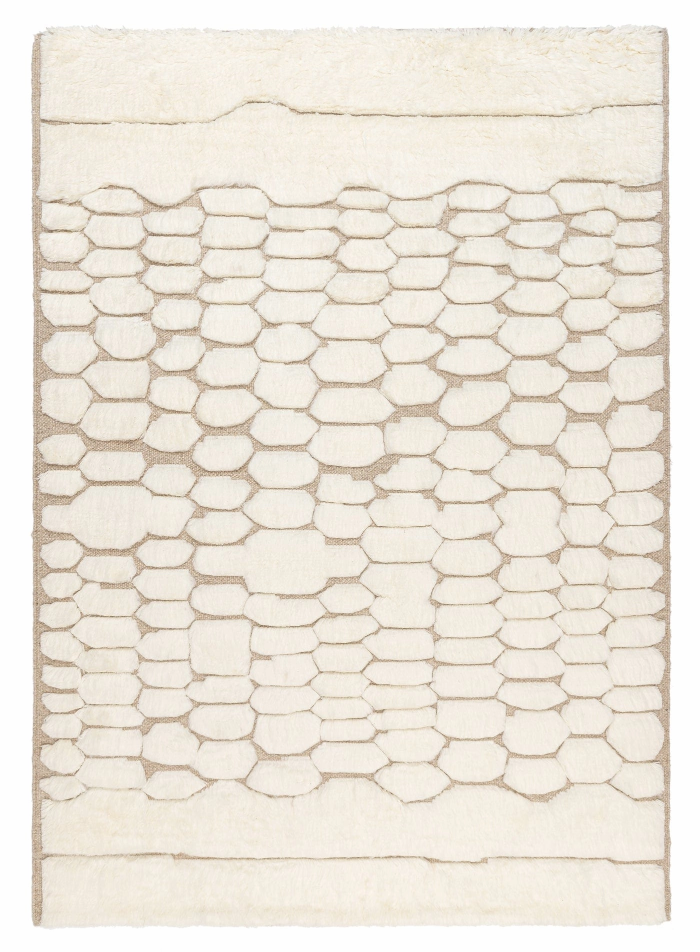 Aminata Ivory Abstract Textured Wool Rug *NO RETURNS UNLESS FAULTYmodern color block patchwork rug