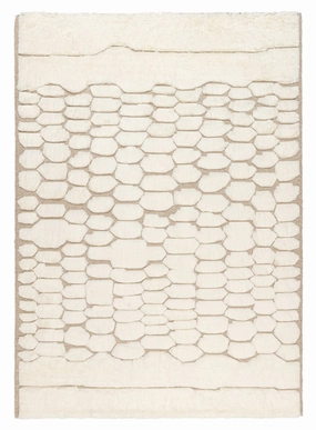 Aminata Ivory Abstract Textured Wool Rug *NO RETURNS UNLESS FAULTYmodern color block patchwork rug