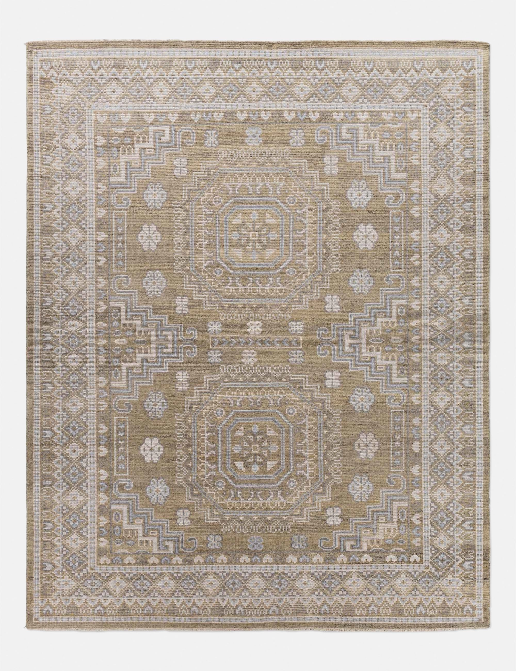 Anahit Hand-Knotted Wool-Blend Rugmodern color block patchwork rug