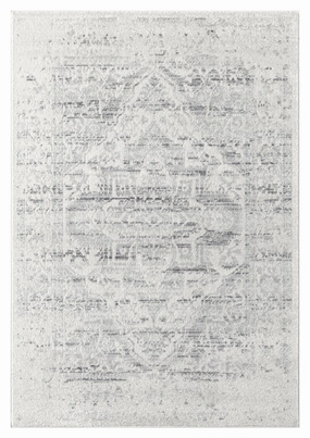 Andra Grey and Ivory Traditional Distressed Rugmodern color block patchwork rug