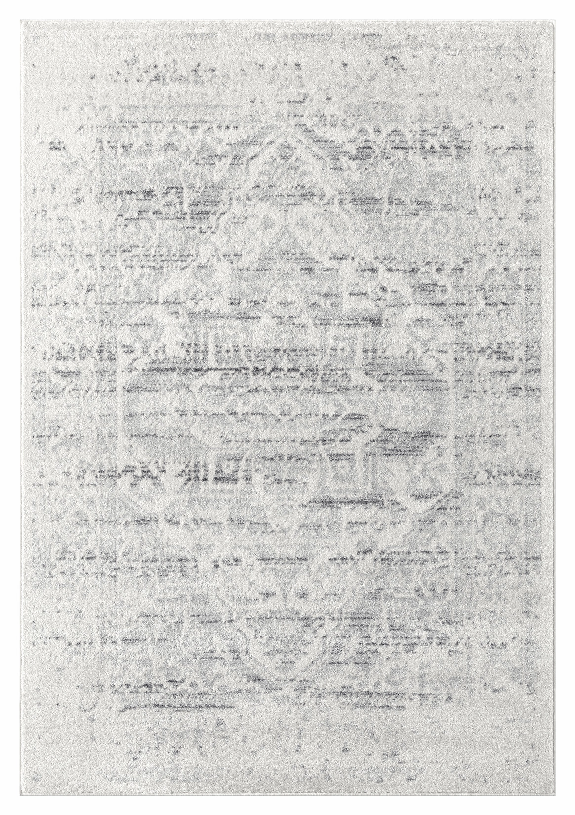 Andra Grey and Ivory Traditional Distressed Rugmodern color block patchwork rug