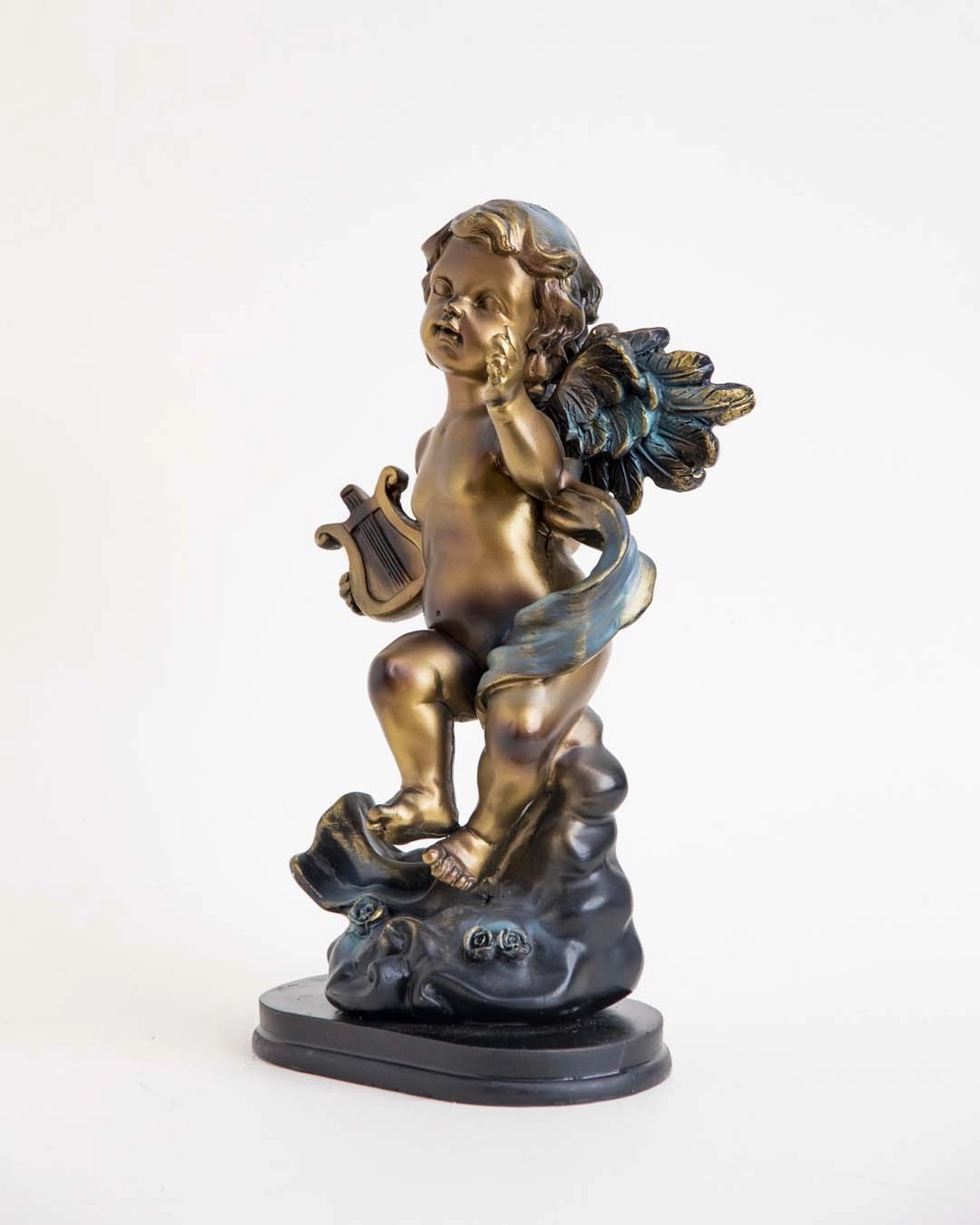 Angel Cherub Playing Harp - III