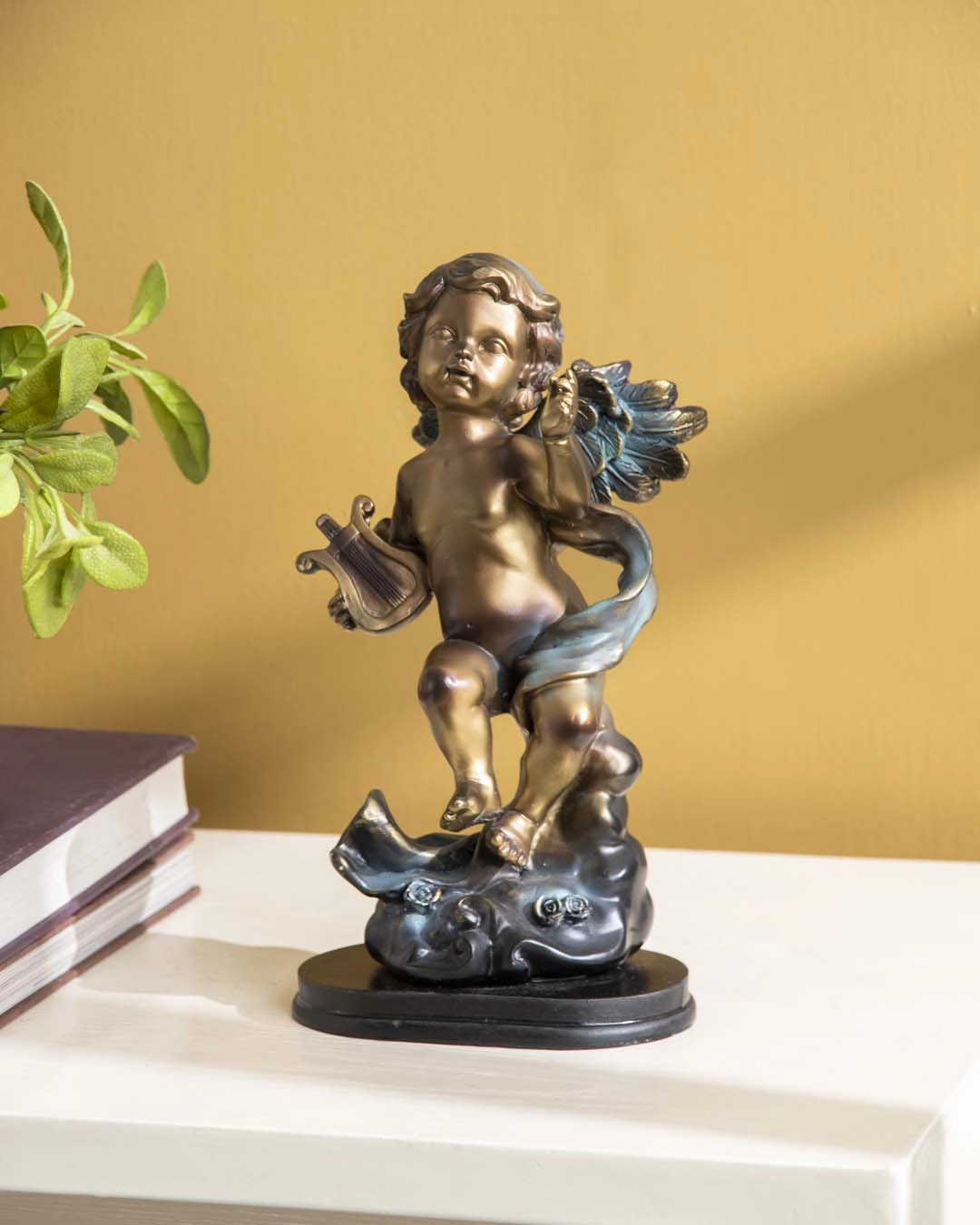 Angel Cherub Playing Harp - III