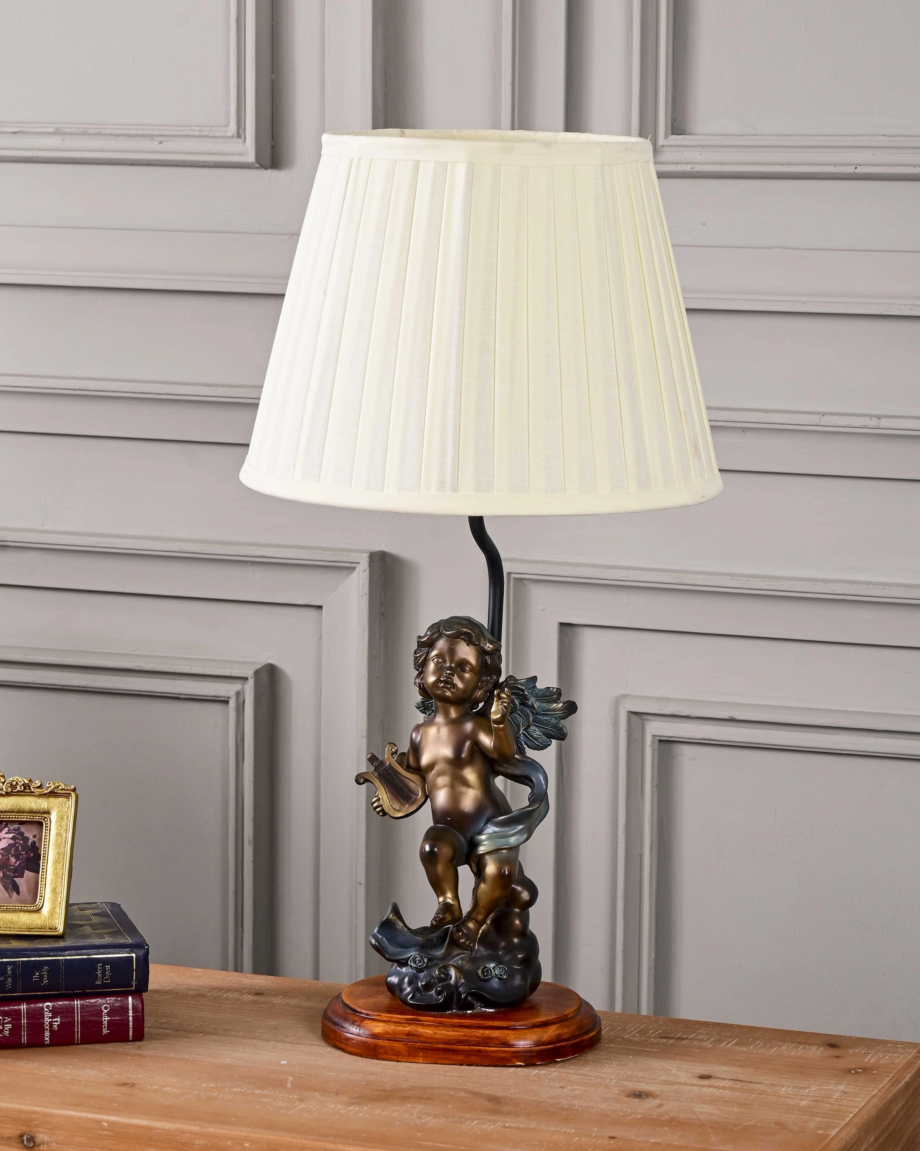 Angel Cherub Playing Harp Table Lampmodern wall lamp,smart wall lamp