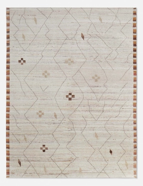Anina Moroccan-Style Hand-Knotted Wool Rugmodern color block patchwork rug