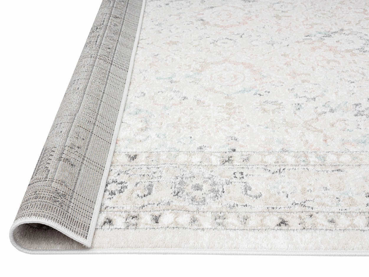 Anine Cream And Grey Multi-Colour Traditional Floral Runner Rug