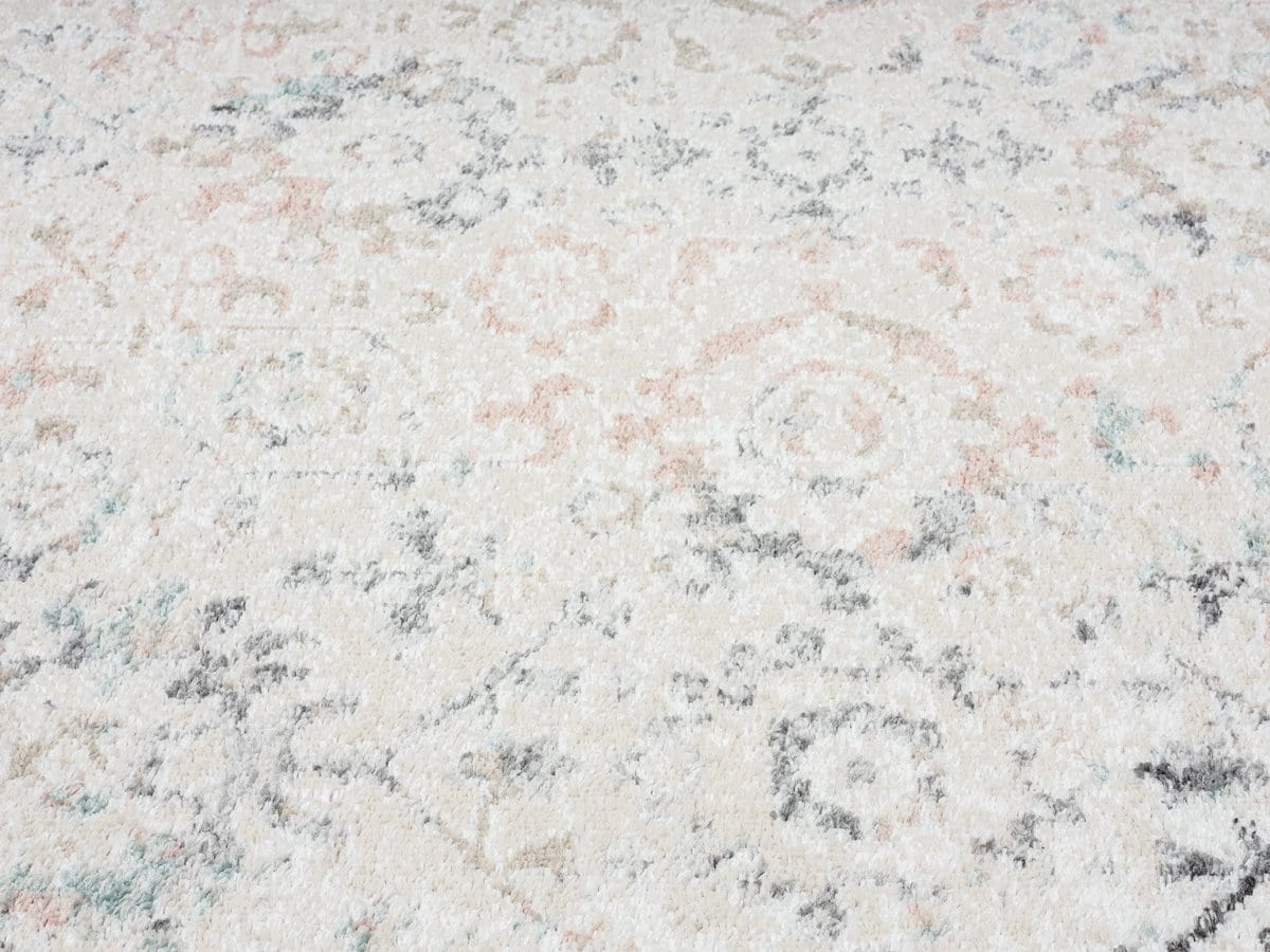 Anine Cream And Grey Multi-Colour Traditional Floral Runner Rug
