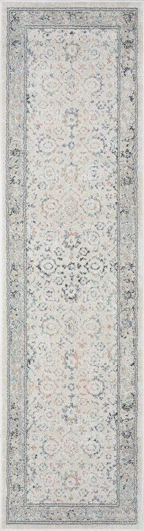 Anine Cream And Grey Multi-Colour Traditional Floral Runner Rugmodern color block patchwork rug