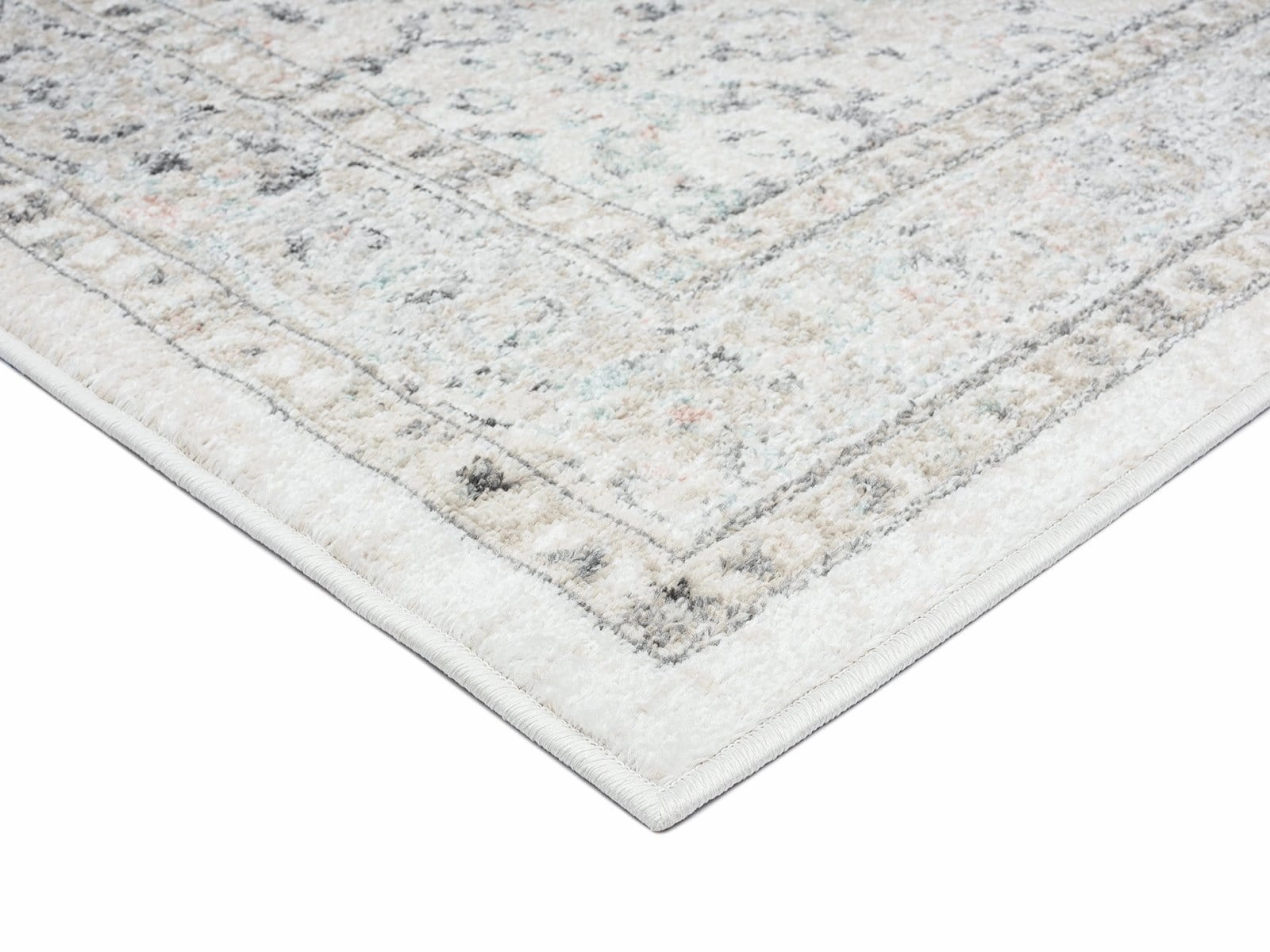 Anine Cream And Grey Multi-Colour Traditional Floral Runner Rug