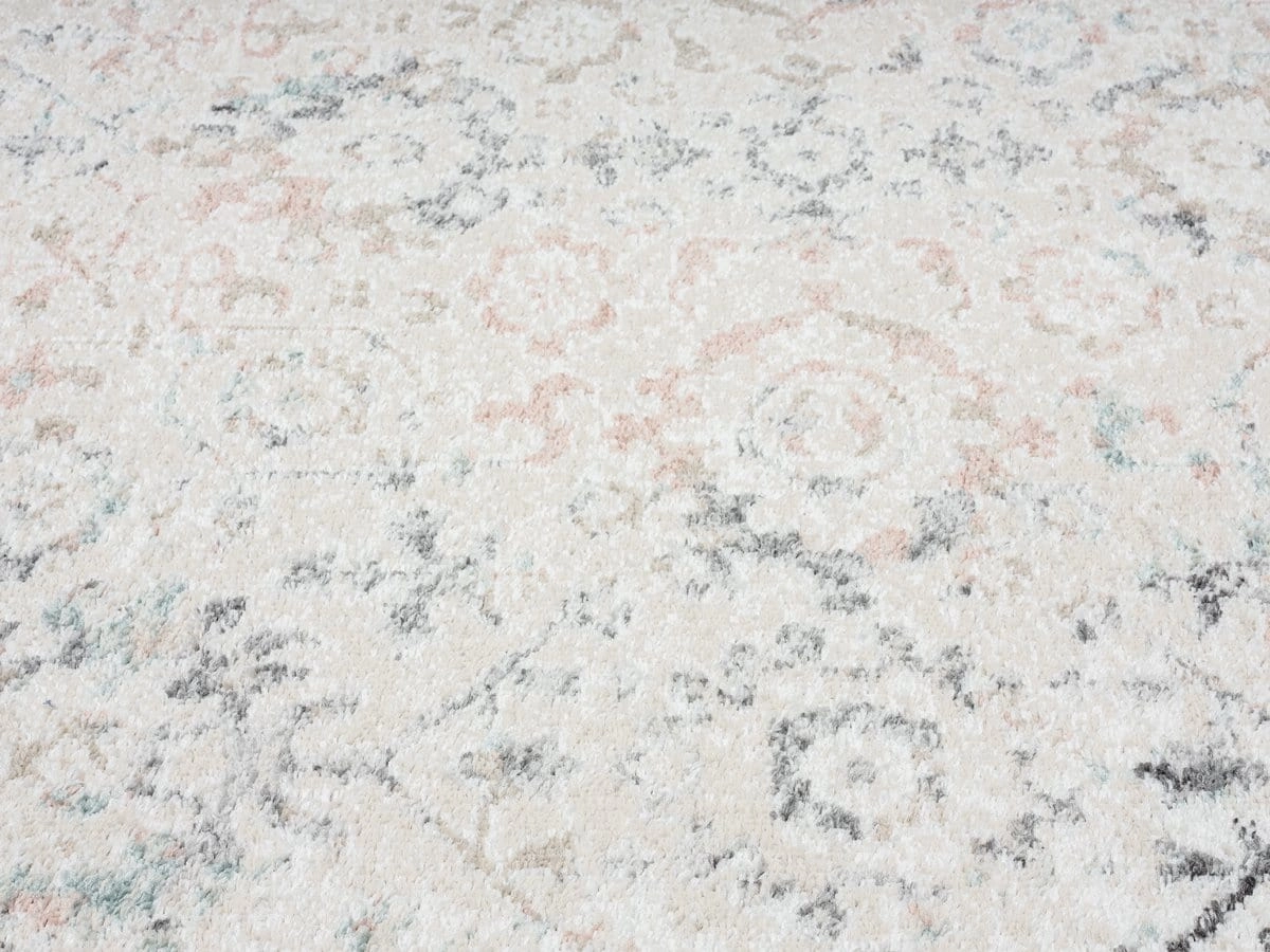 Anine Cream And Grey Multi-Colour Traditional Floral Runner Rug