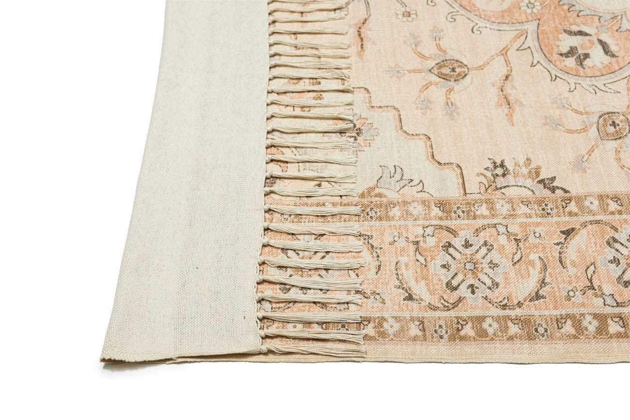 Anita Neutral Cream Boho Picnic Rug