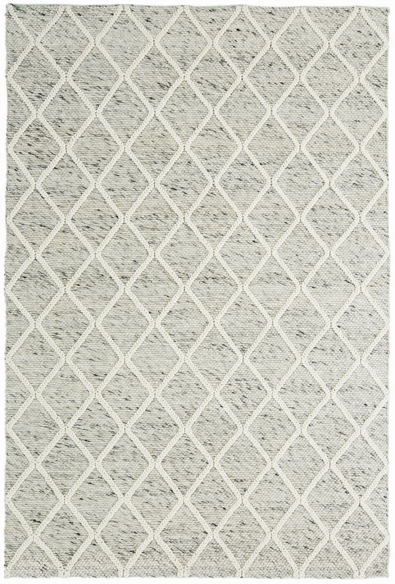 Anja Grey and Ivory Lattice Wool Rugmodern color block patchwork rug