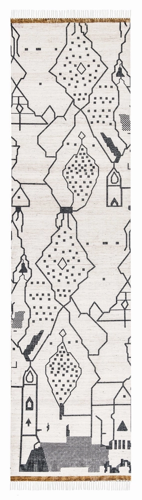Annalise Black Indoor Outdoor Runner *NO RETURNS UNLESS FAULTYmodern color block patchwork rug