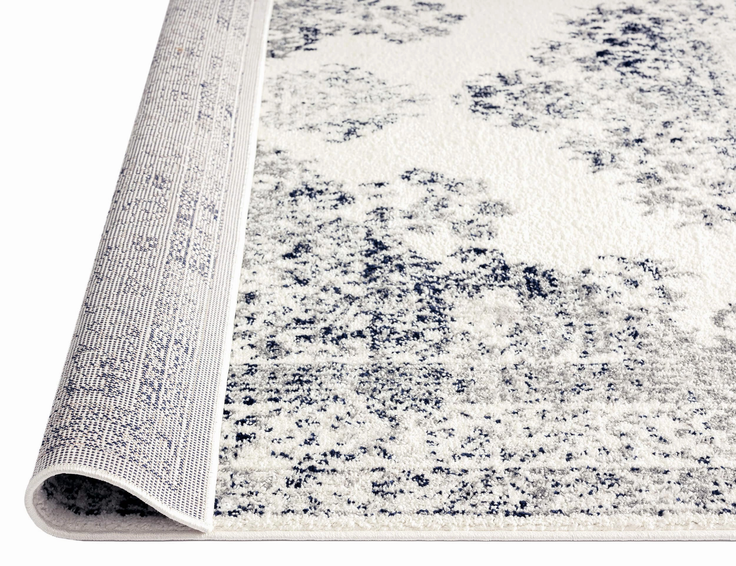 Ansa Navy Blue and Ivory Traditional Medallion Rug *NO RETURNS UNLESS FAULTY
