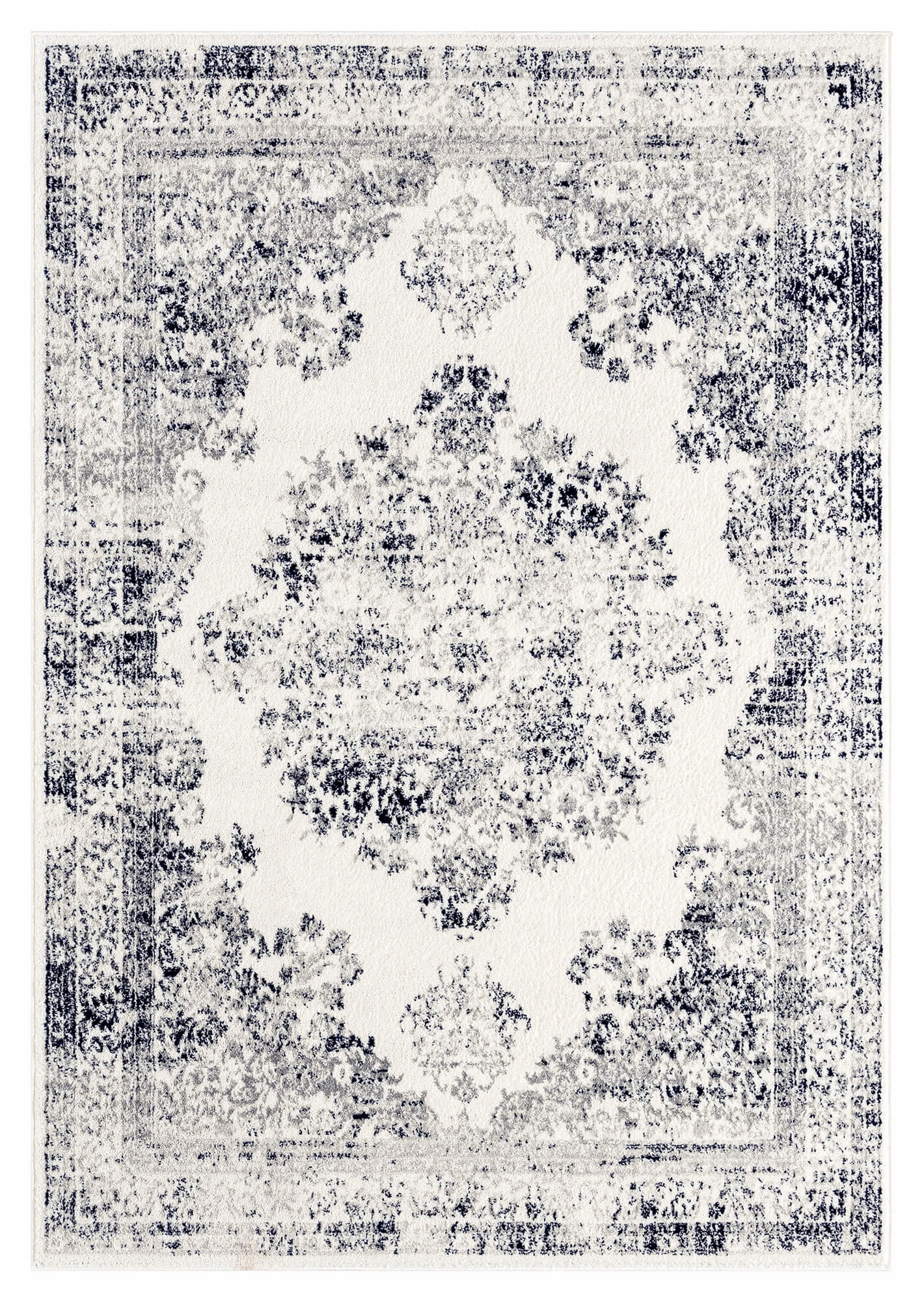 Ansa Navy Blue and Ivory Traditional Medallion Rug *NO RETURNS UNLESS FAULTYmodern color block patchwork rug