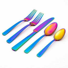 Aptitude Iridescent Mirror 23 Piece Flatware Seteco-friendly bamboo fiber tableware set 