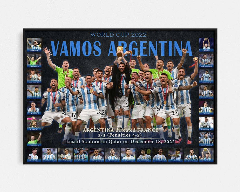 Argentina World Cup Winners 2022 Framed Printhandmade souvenirs