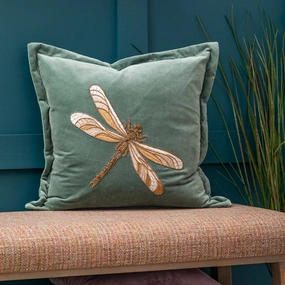Aria Embroidered Feather Cushion Tealbedding sets ,throw blankets 