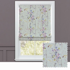 Armathwaite Printed Cotton Made to Measure Roman Blinds Violet/Duck Eggbedding sets ,throw blankets 