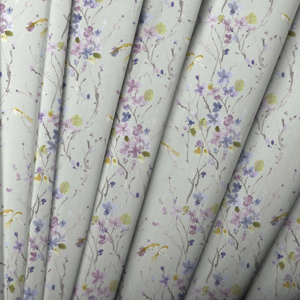 Armathwaite Printed Cotton Made to Measure Roman Blinds Violet/Duck Egg