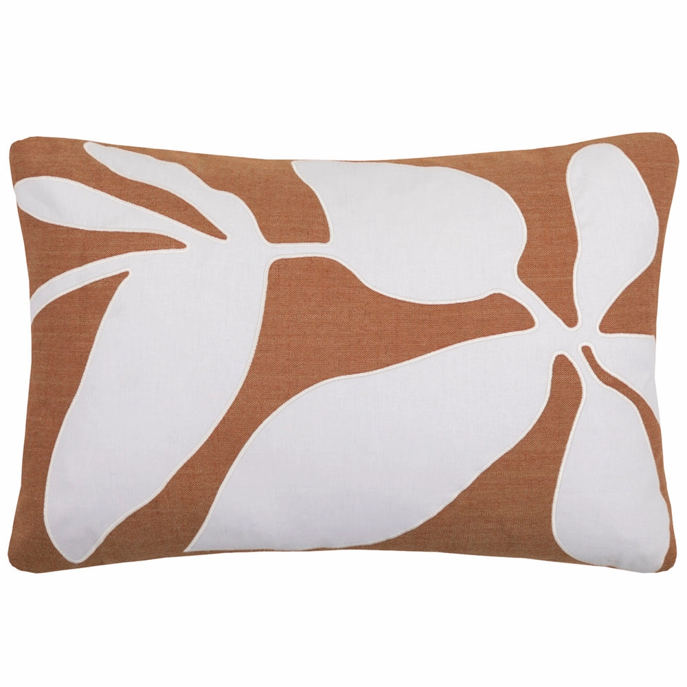 Aspin Embroidered Feather Cushion Cinnamon