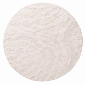 Aurora Ivory Cream Abstract Textured Round Rugmodern color block patchwork rug