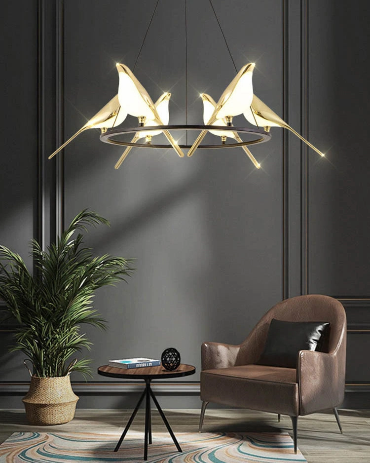 Aves 6-Sitting Birds Chandeliermodern wall lamp,smart wall lamp