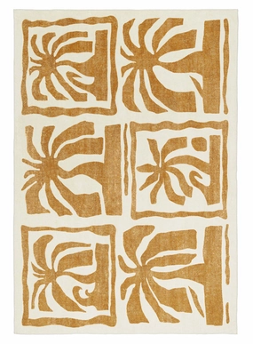 Azalea Brown Tan Waves and Palms Washable Rugmodern color block patchwork rug