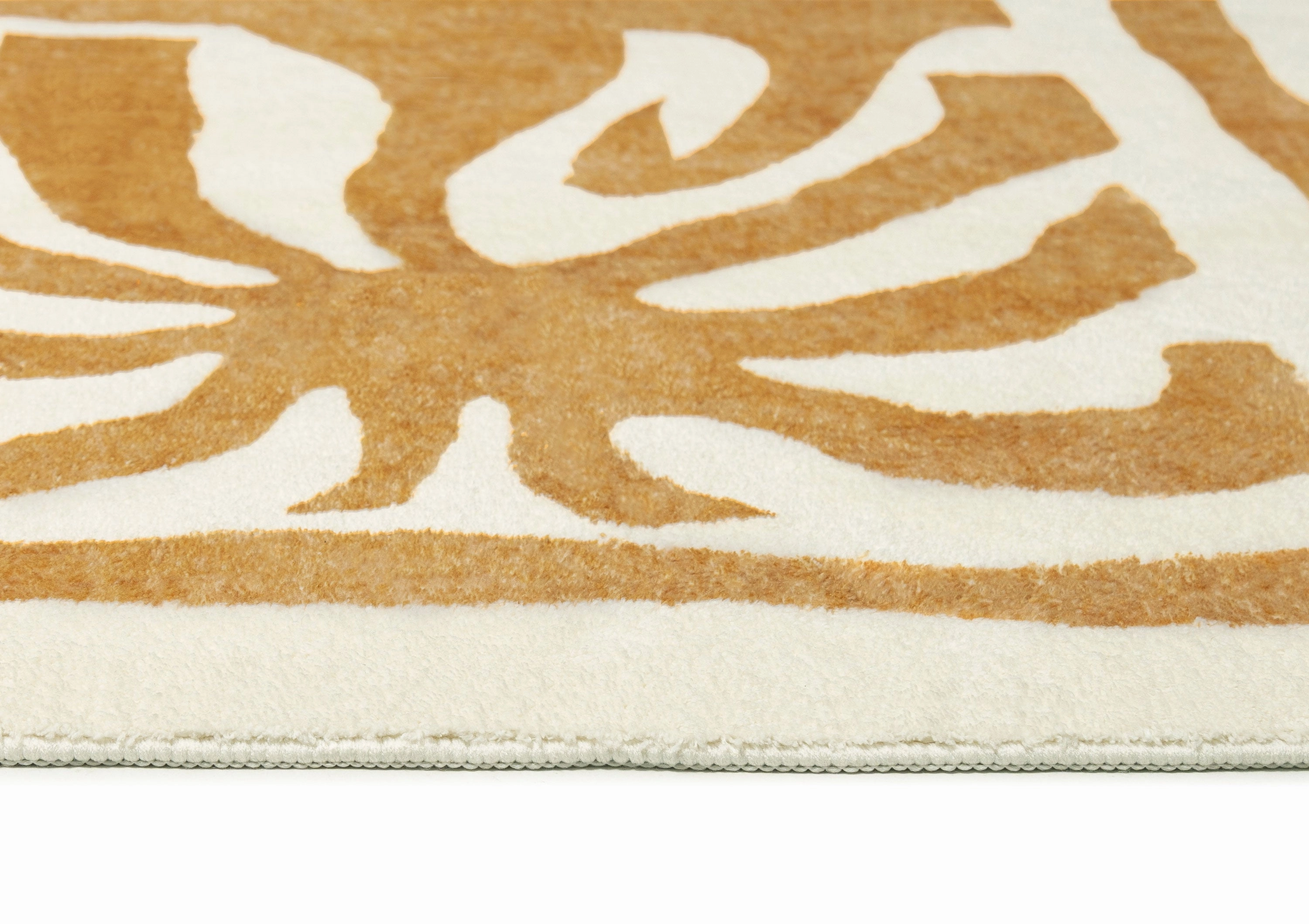 Azalea Brown Tan Waves and Palms Washable Rug