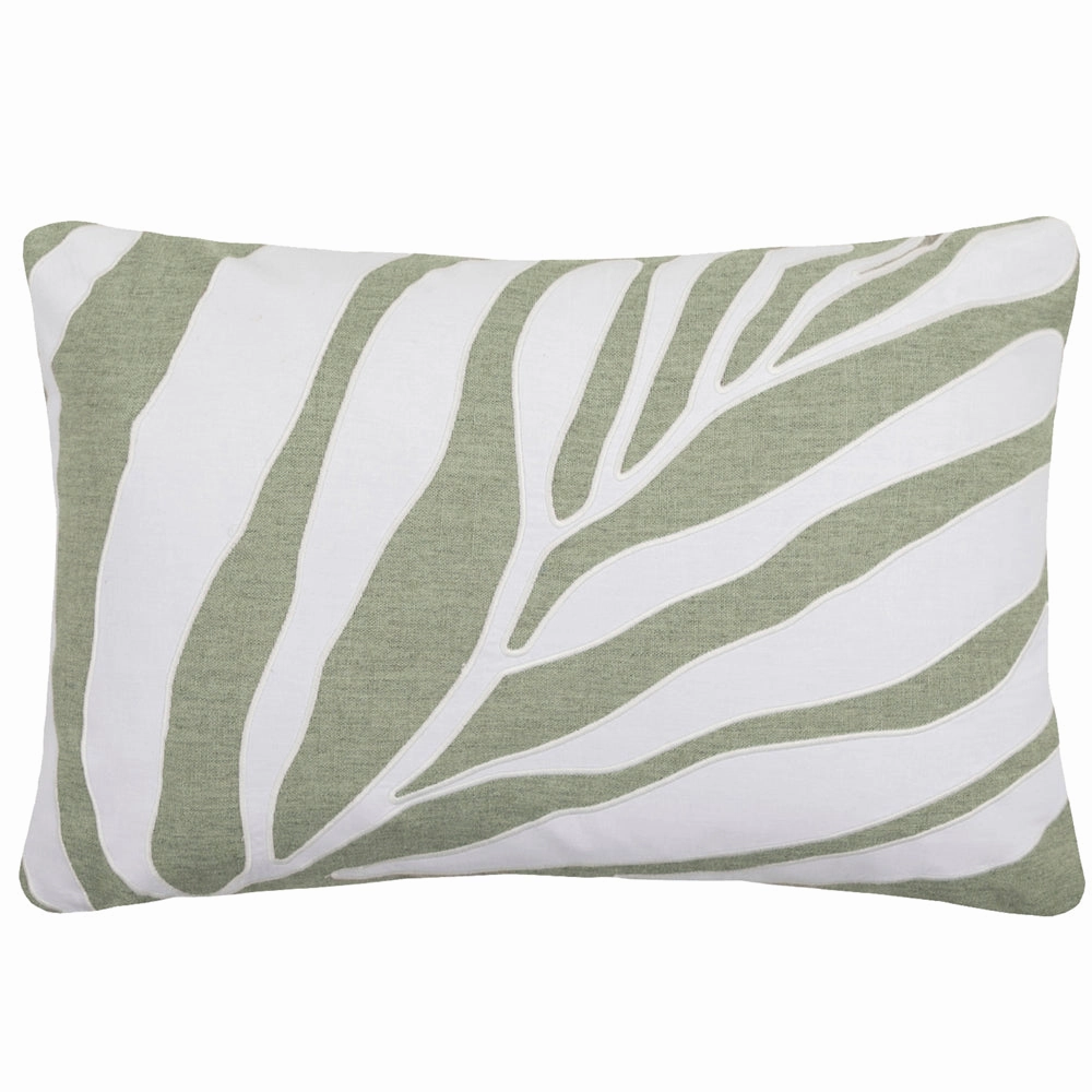 Bamboo Embroidered Feather Cushion Limestone