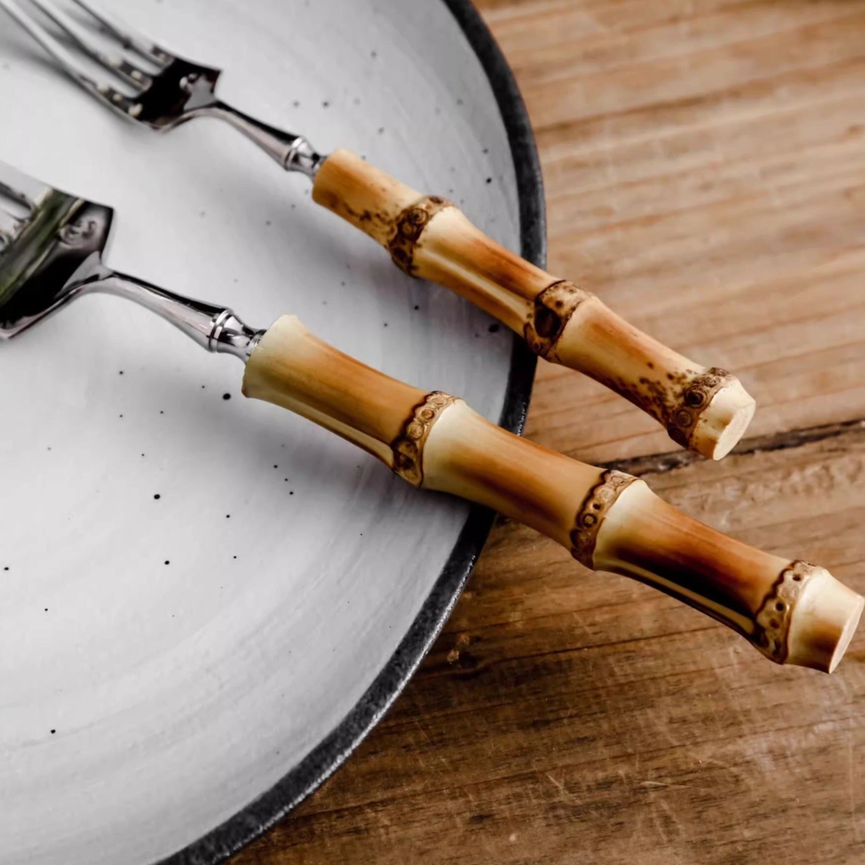 Bamboo Handle Stainless Steel Cutlery Set