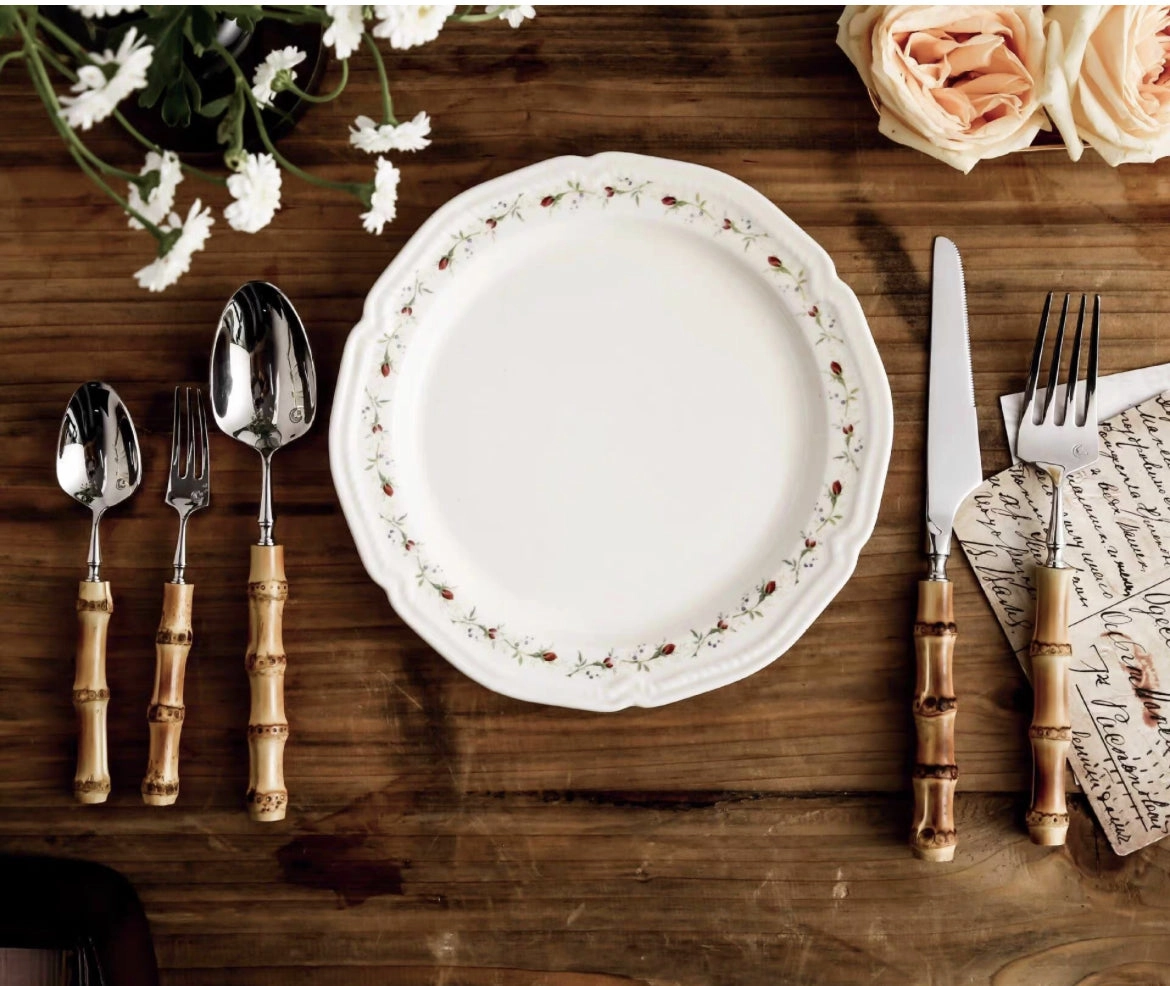 Bamboo Handle Stainless Steel Cutlery Set