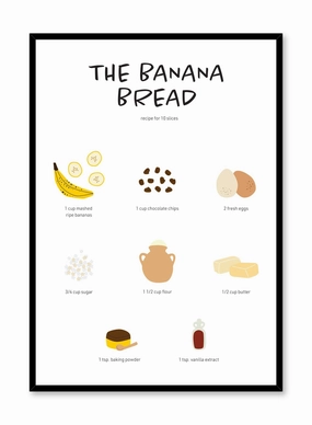 Banana Bread Recipe, Posterpop culture themed posters