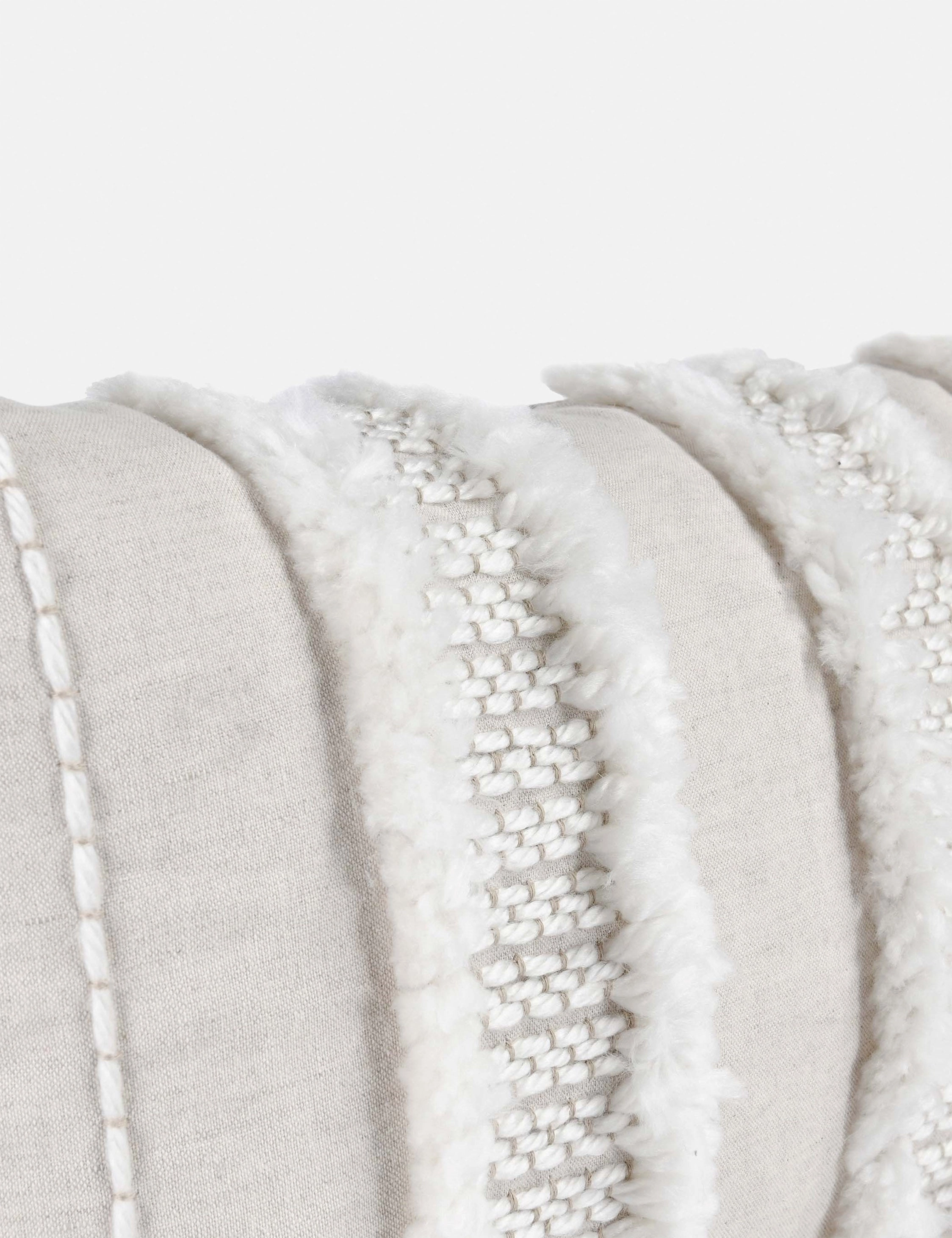 Bardo Lumbar Pillow, 14" x 26", Ivory