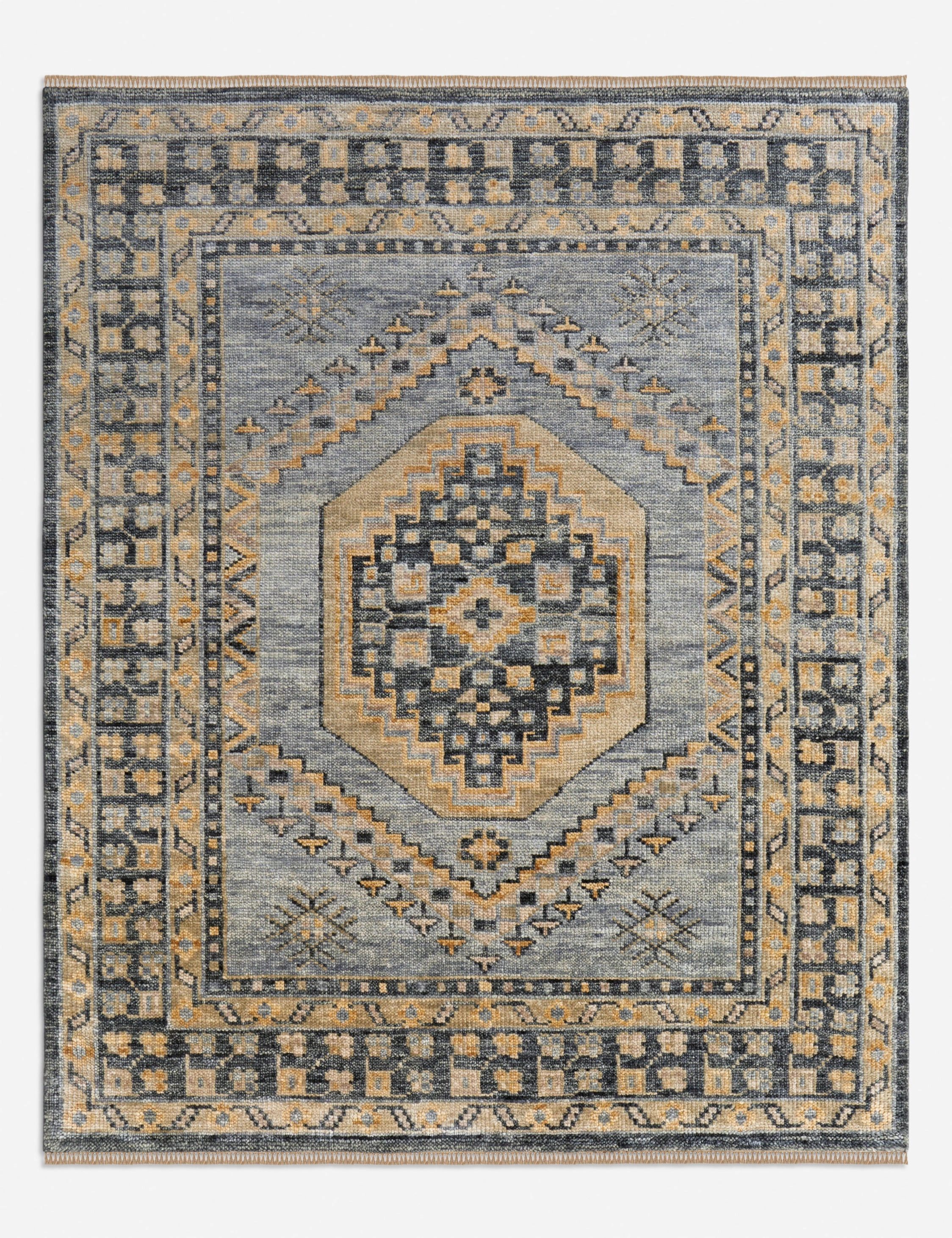 Barraza Hand-Knotted Wool Rugmodern color block patchwork rug