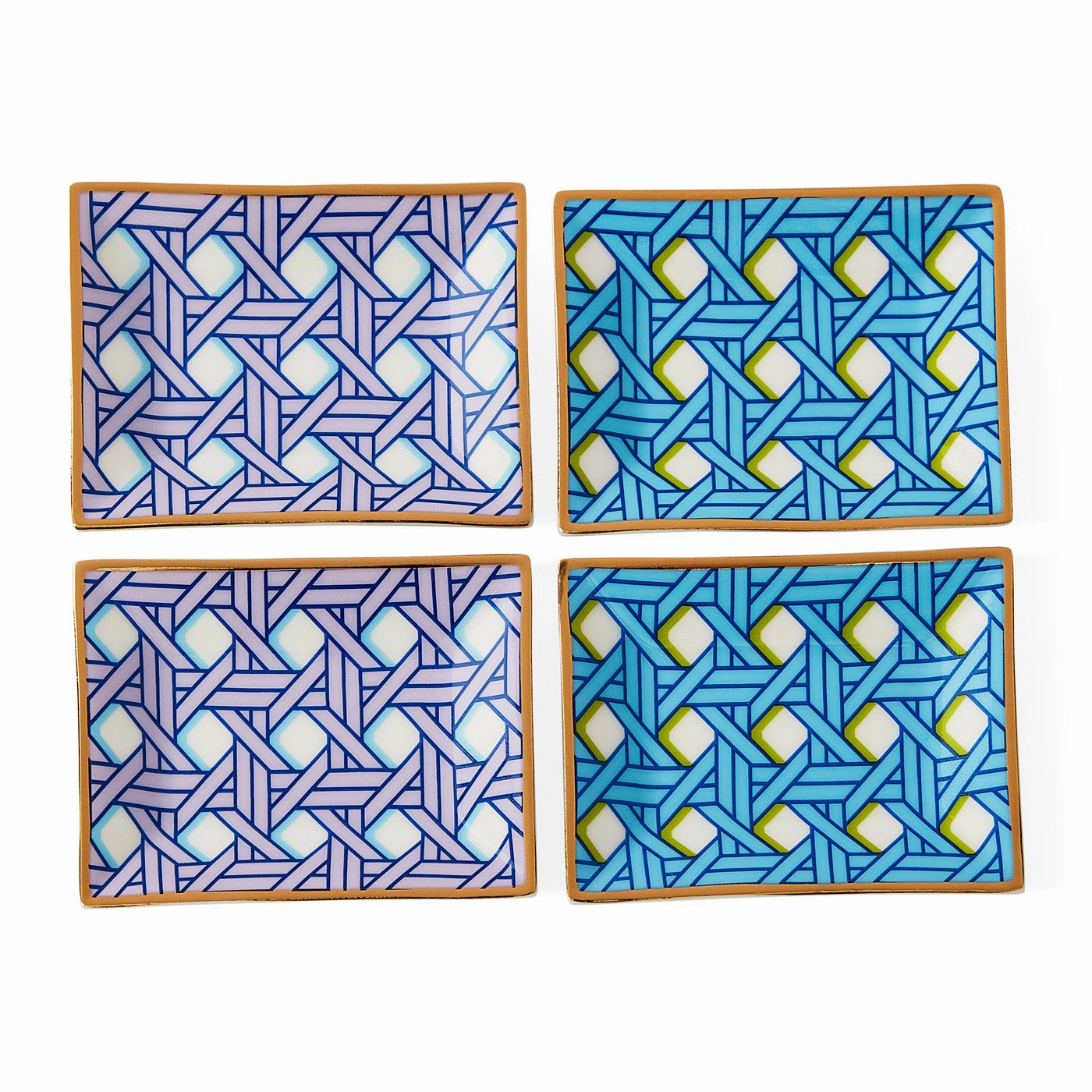 Basketweave Petite Tray Sethandmade ceramic dinnerware set
