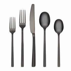Beacon Black Sand Mirror 20 Piece Flatware Seteco-friendly bamboo fiber tableware set 