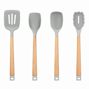 Beechwood/Grey Silicone 4 Piece Setmodern kitchen decor ,kitchen dinner set ,dinnerware 