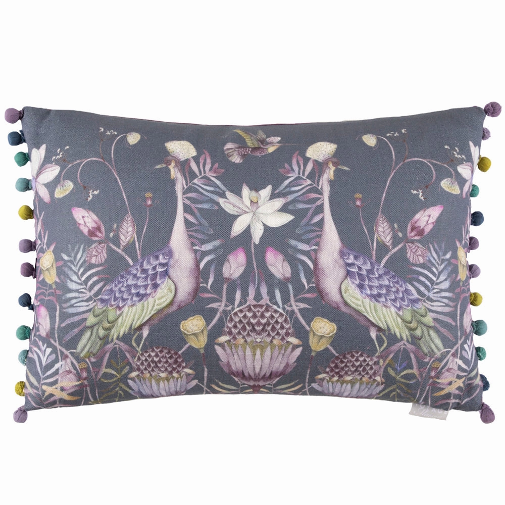 Bennu Printed Feather Cushion Amethyst