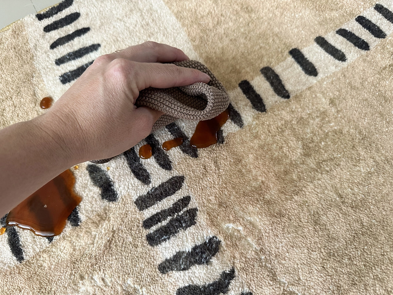 Bernice Brown Charcoal Tribal Pattern Washable Rug *NO RETURNS UNLESS FAULTY