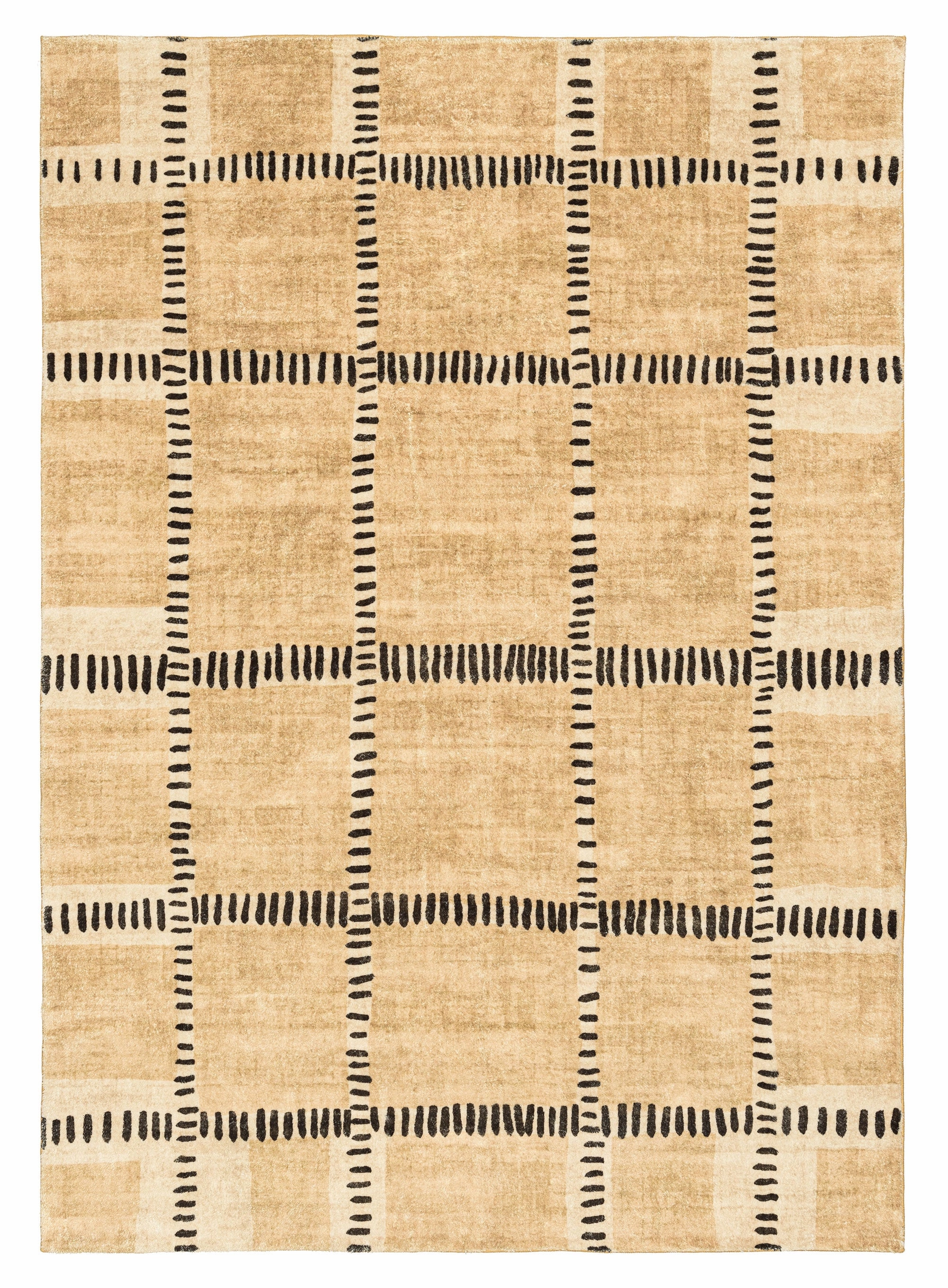 Bernice Brown Charcoal Tribal Pattern Washable Rug *NO RETURNS UNLESS FAULTYmodern color block patchwork rug
