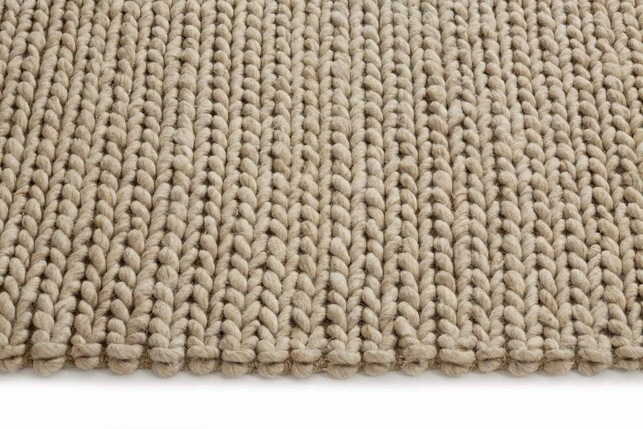 Bianca Natural Tan Braided Wool Rug