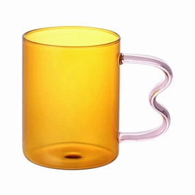 Bicolor Glass Mug Amberglass cups ,personalized mugs 