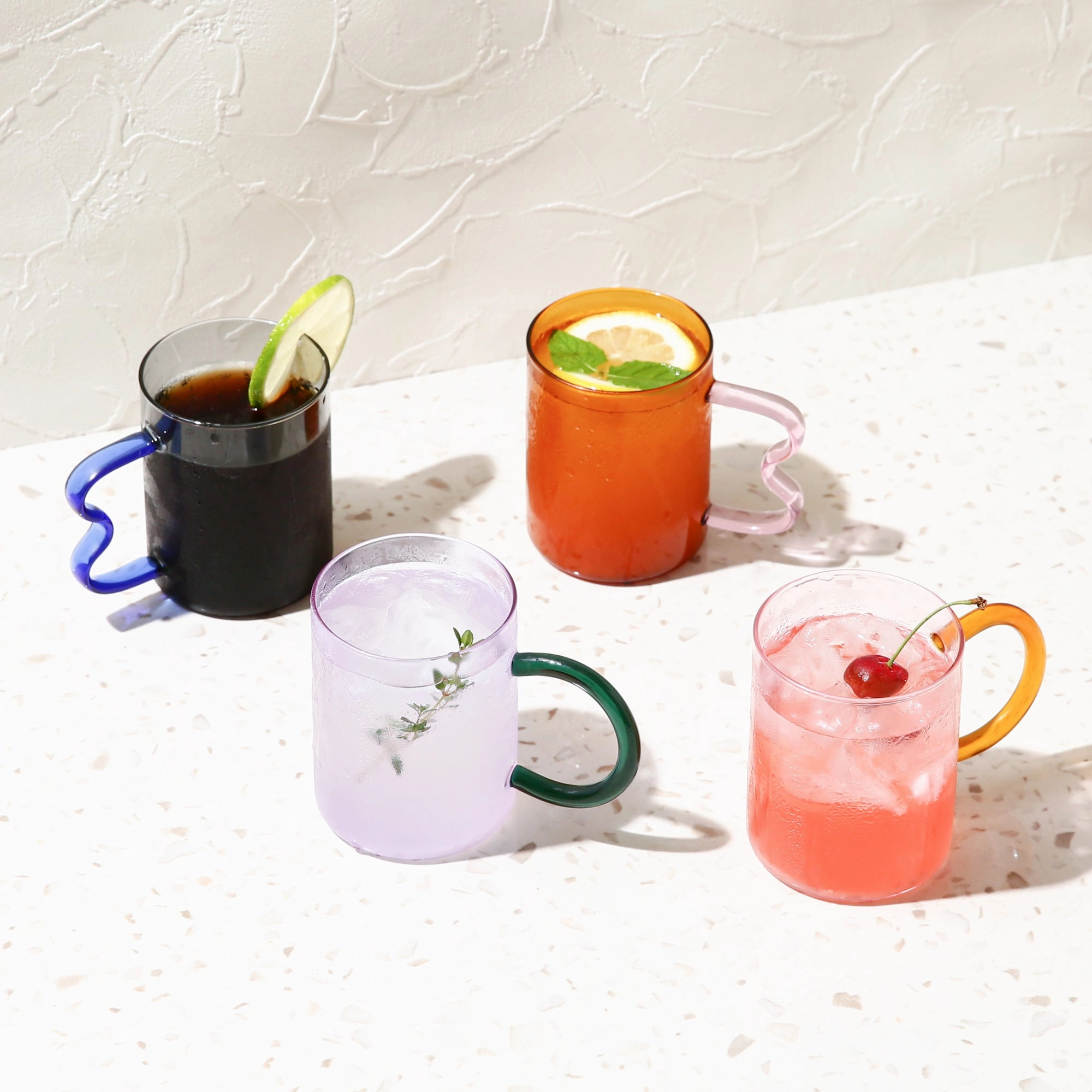Bicolor Glass Mug Amber